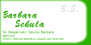 barbara sekula business card